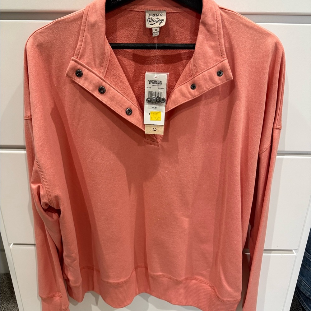 Como Vintage Coral Cowl Neck Sweater
